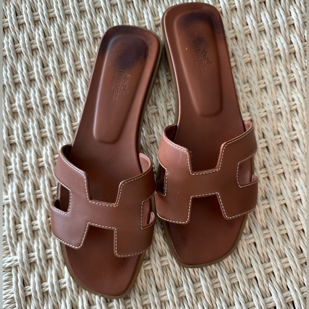 Hermès Oran Sandals 37.5 well loved and resoled!